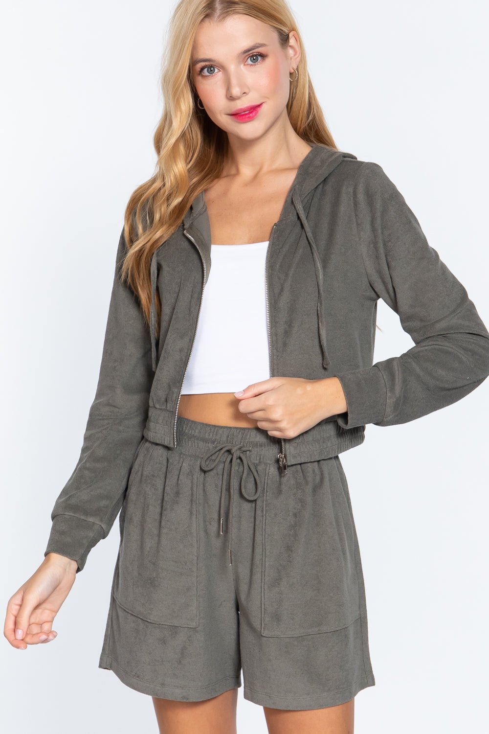 Hoodie Terry Towelling Jacket - Cherry Angel