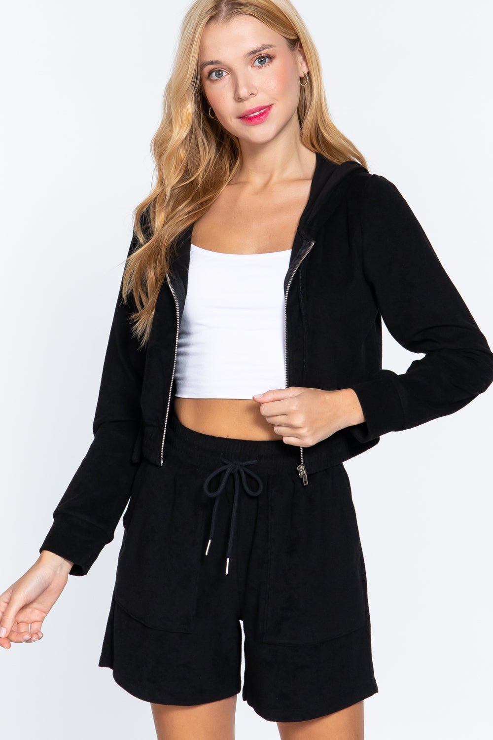 Hoodie Terry Towelling Jacket - Cherry Angel