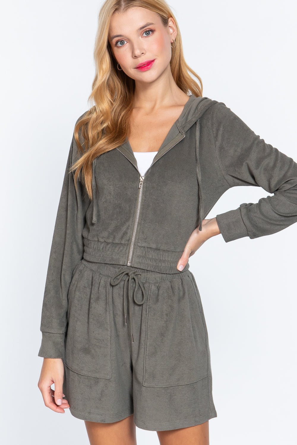 Hoodie Terry Towelling Jacket - Cherry Angel